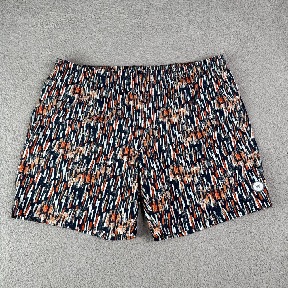 Southern Point Co Swim Trunks Mens XXL Blue Lines Print 7" Stretch Preppy Beach